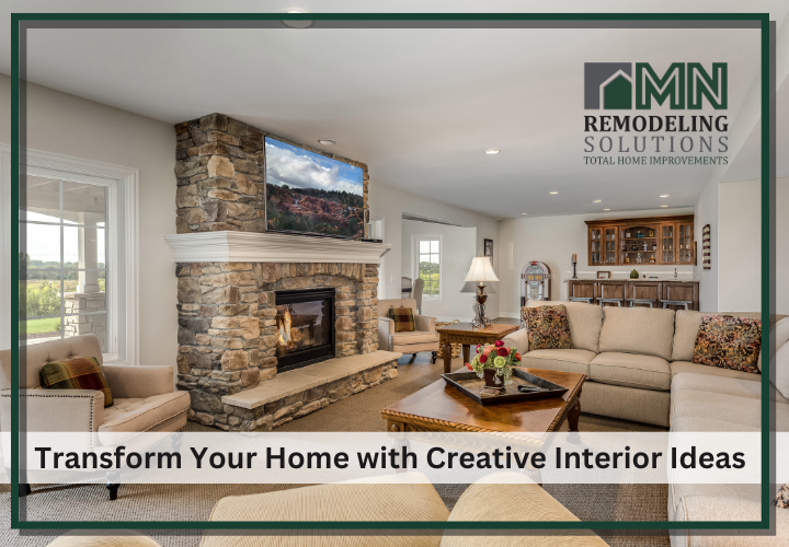 A stunningly remodeled living room showcasing modern interior design, a project by Plymouth Remodeling experts.