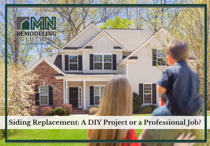 Homeowner contemplating DIY siding replacement vs. professional installation.