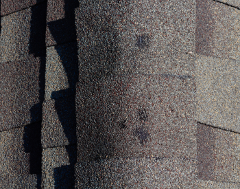 Roof with visible hail damage in Plymouth